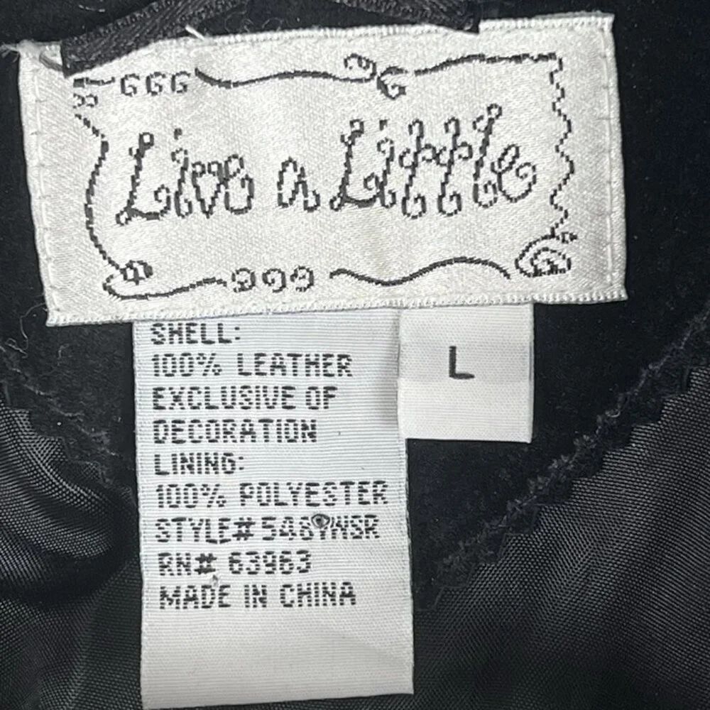 Live a Little Suede‎ Jacket sz L Fitted Short Feminine Boho chic Coquette Retro